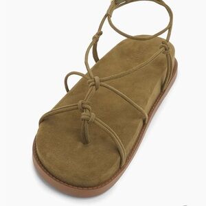 Schutz Calabria Olive Green Suede platform lace up sandals size 7B